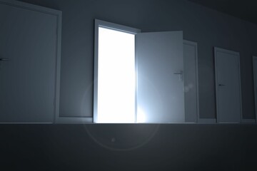 Fototapeta premium Door opening revealing light