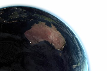 Digitally composite image of Earth 