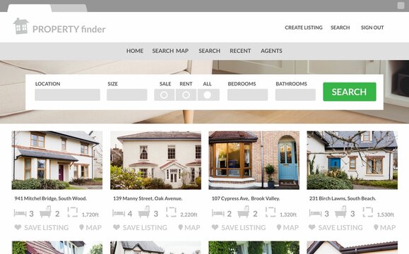 Composite image of property web site