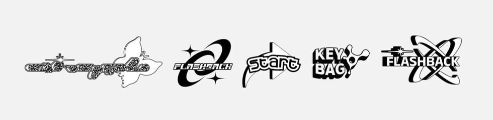 Vector Graphic Assets Set. Bold modern Shapes.