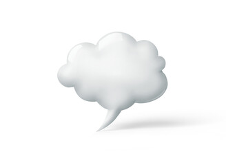 3d render of a cloud in shape of the speech bubble cut out with no background - 528665042