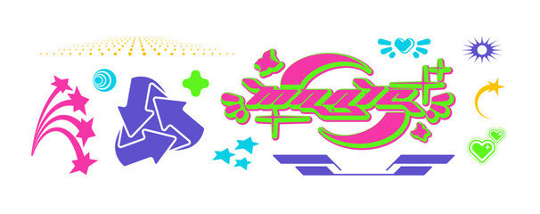 Vector Graphic Assets Set. Bold modern Shapes.