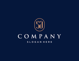 Luxury Initial letter SA logo design
