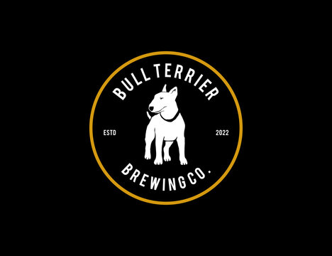 Bullterrier Dog Logo For Brewery Company