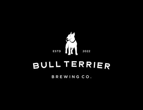 Bullterrier dog logo for brewery company