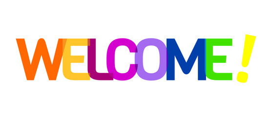 Welcome lettering banner on vibrant colors