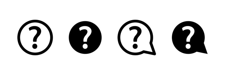 Question mark sign. Faq logo. Question icon vector set. Ask help mark. Ask help to answer isolated symbol.