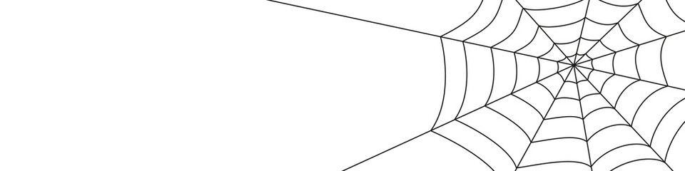 Obraz premium Spider web. Halloween background. Spiderweb vector illustration. Black spider web isolated on white background. Cobweb silhouette.