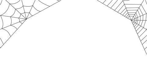 Spider web. Halloween background. Spiderweb vector illustration. Black spider web isolated on white background. Cobweb silhouette.
