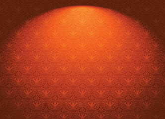 Royal, vintage, Gothic horizontal background in orange with a classic antique ornament, Rococo. Vector illustration