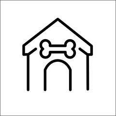 This is a black cute dog kennel icon illustration.