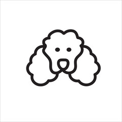 cute black dog icon illustration