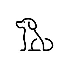 cute black dog icon illustration