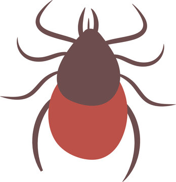 red tick insect flat design clip art preview