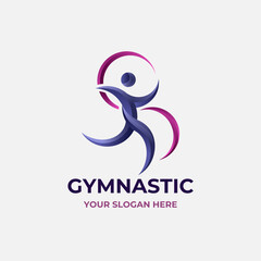 Gymnastic Sports Gradient Logo Template
