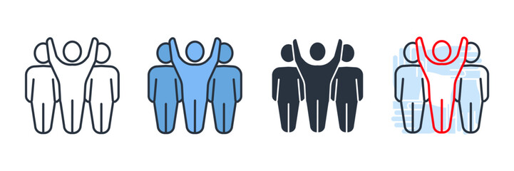 People team icon logo vector illustration. work group symbol template for graphic and web design collection