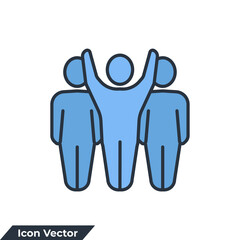 People team icon logo vector illustration. work group symbol template for graphic and web design collection