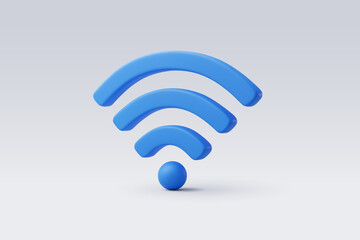 3D icon of wifi, wireless connection and internet technology concept.