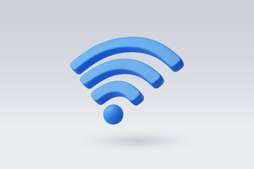 3D icon of wifi, wireless connection and internet technology concept.