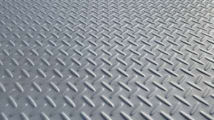 Checker plate abstract floor metal stainless  steel texture background with reflection light. 