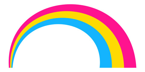 Pansexual Pride Wavy Flag Human rights LGBTQ+ symbol Isolated vector illustration on white background