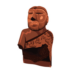 Priest-King sculpture vector illustration of  Indus Valley Civilisation 