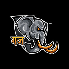 Elephant head logo gaming esport