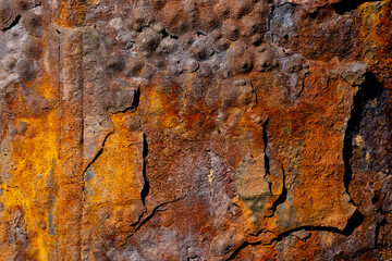 Metallic orange rust texture grunge abstract background