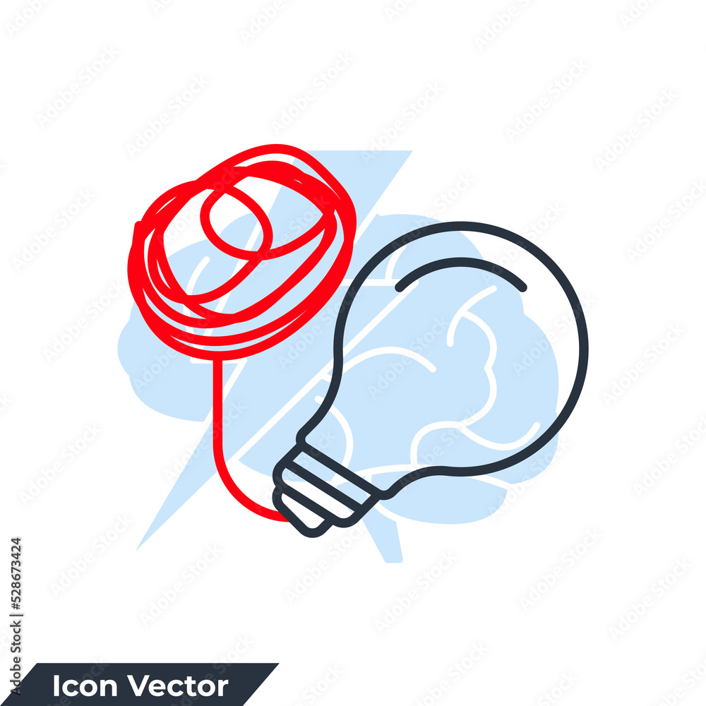 Poster light bulb innovation icon logo vector illustration. solution symbol template for graphic and web de