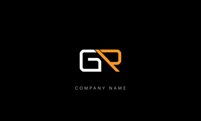 GR, RG Abstract Letters Logo Monogram - obrazy, fototapety, plakaty