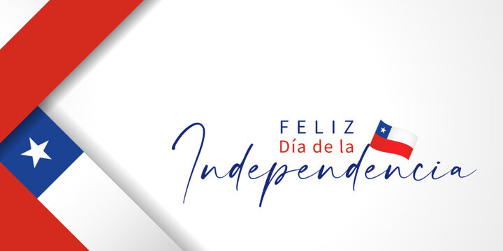 Feliz Dia de la Independencia, translation from spanish: Happy Independence Day Chile. Traditional Chilean celebration. Vector flags banner