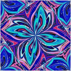 Symmetrical fractal flower, digital artwork for creative graphic