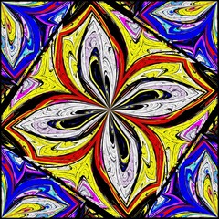 Symmetrical fractal flower, digital artwork for creative graphic