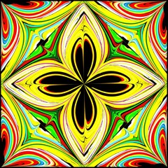 Symmetrical fractal flower, digital artwork for creative graphic