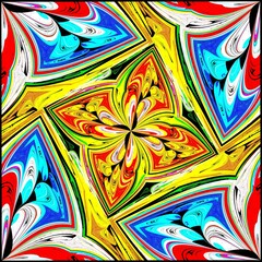 Symmetrical fractal flower, digital artwork for creative graphic