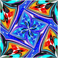 Symmetrical fractal flower, digital artwork for creative graphic