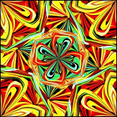 Symmetrical fractal flower, digital artwork for creative graphic