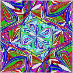 Symmetrical fractal flower, digital artwork for creative graphic