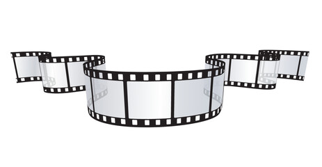 Fototapeta na wymiar Cinema, movie and photography 35mm film strip template. Vector illustration of 3D film strip element.