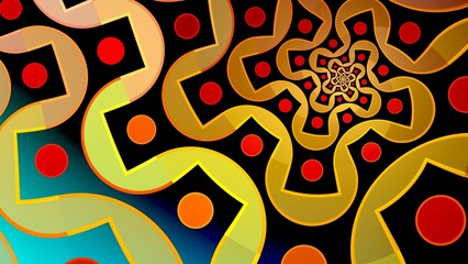 Symmetrical fractal flower, digital artwork for creative graphic