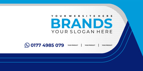 Concept of Van branding identity stripes wrap design. Mockup Template for Branding and Corporate identity design of blue colors on Cargo Van.