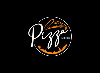 Italian pizza restaurant vintage style design logo. symbols for food and drink and restaurants.