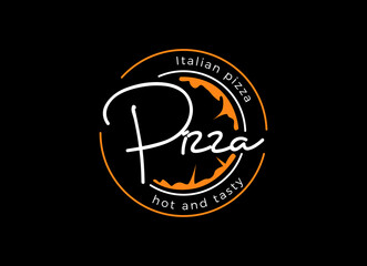 Italian pizza restaurant vintage style design logo. symbols for food and drink and restaurants.