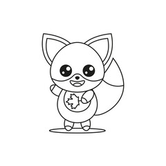 coloring page for the little ones vector character fox