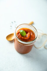 Homemade tomato and roasted pepper sauce