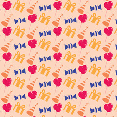 Vector Illustration Happy Birthday Patterns Party Ornaments
