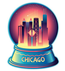 Chicago skyline snow globe
