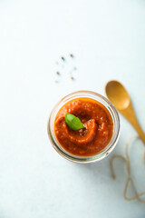 Homemade tomato and roasted pepper sauce