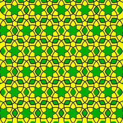 turkish seamless geometric pattern with yellow flowers