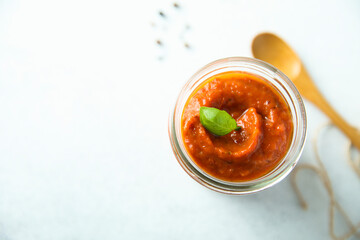 Homemade tomato and roasted pepper sauce